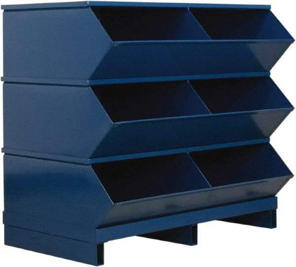 Stackbin - 3 Bin, Shelving Unit with Openings & Base - 37" Wide x 35-1/8" High - Industrial Tool & Supply
