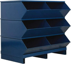Stackbin - 3 Bin, Shelving Unit with Openings & Base - 37" Wide x 35-1/8" High - Industrial Tool & Supply