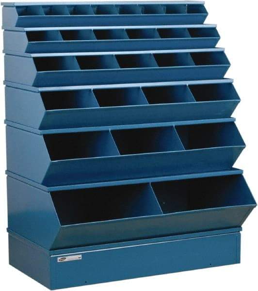 Stackbin - 6 Bin, Shelving Unit with Openings & Base - 37" Wide x 53" High - Industrial Tool & Supply