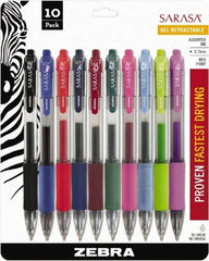 Zebra - Conical Roller Ball Pen - Assorted Colors - Industrial Tool & Supply