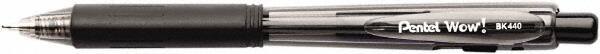 Pentel - Conical Ball Point Pen - Black - Industrial Tool & Supply
