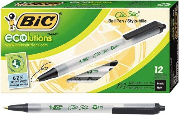 Bic - Conical Ball Point Pen - Black - Industrial Tool & Supply