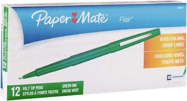 Paper Mate - Needle Porous Point Pen - Green - Industrial Tool & Supply