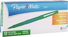 Paper Mate - Needle Porous Point Pen - Green - Industrial Tool & Supply