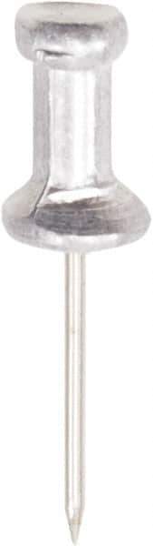 GEM - Silver Push Pins - Use with Walls - Industrial Tool & Supply