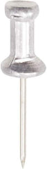 GEM - Silver Push Pins - Use with Walls - Industrial Tool & Supply