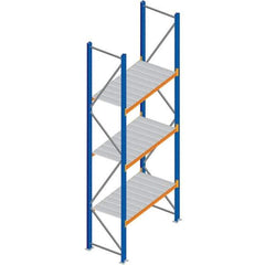 Interlake Mecalux - 1 Bay, 3 Shelf, 1,425 Lb per Level Capacity, Blue Bulk Storage Rack - 96" Wide x 96" High x 36" Deep - Industrial Tool & Supply