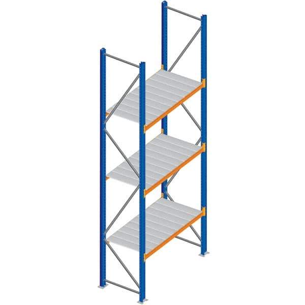 Interlake Mecalux - 1 Bay, 3 Shelf, 2,200 Lb per Level Capacity, Blue Bulk Storage Rack - 60" Wide x 84" High x 36" Deep - Industrial Tool & Supply