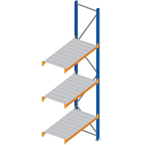 Interlake Mecalux - 1 Bay, 3 Shelf, 1,425 Lb per Level Capacity, Blue Bulk Storage Rack - 96" Wide x 96" High x 36" Deep - Industrial Tool & Supply