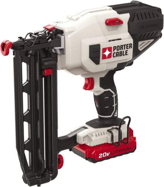 Porter-Cable - Cordless Finish Nailer Kit - 16 Gauge Nail Diam, 2-1/2" Long Nail, Lithium-Ion Batteries Included - Industrial Tool & Supply