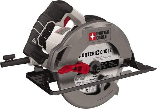 Porter-Cable - 15 Amps, 7-1/4" Blade Diam, 5,500 RPM, Electric Circular Saw - 120 Volts, 6' Cord Length, 5/8" Arbor Hole, Right Blade - Industrial Tool & Supply