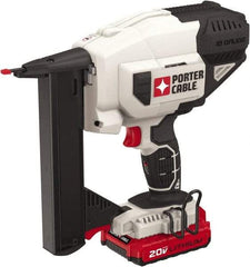 Porter-Cable - 1/4" Crown, 18 Gauge, 100 Staple Capacity Power Stapler - Includes Charger & 20V Max Battery - Industrial Tool & Supply
