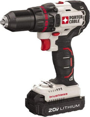 Porter-Cable - 20 Volt 1/2" Chuck Mid-Handle Cordless Drill - 0-1700 RPM, Keyless Chuck, Reversible, 2 Lithium-Ion Batteries Included - Industrial Tool & Supply