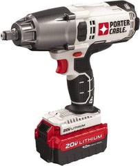 Porter-Cable - 1/2" Drive 20 Volt Mid-Handle Cordless Impact Wrench & Ratchet - 1,700 RPM, 330 Ft/Lb Torque, 1 Lithium-Ion Battery Included - Industrial Tool & Supply