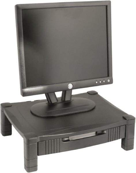 Kantek - Silver Monitor Stand - Use with Laptop, Monitor - Industrial Tool & Supply