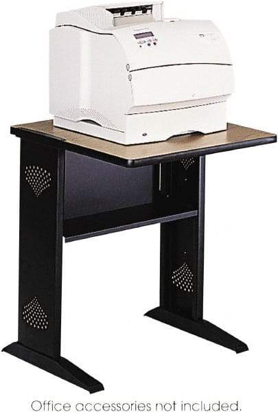 Safco - Medium Oak & Black Printer/Copier Stand - Use with Fax Machines, Printer - Industrial Tool & Supply