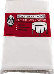 Tablemate Products - Table Set Round Table Cover, Plastic, 84" Diam, White, 6/Pack - Industrial Tool & Supply