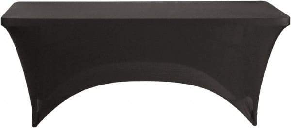 ICEBERG - Stretch-Fabric Table Cover, Polyester/Spandex, 30" x 72", Black - Industrial Tool & Supply