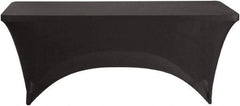 ICEBERG - Stretch-Fabric Table Cover, Polyester/Spandex, 30" x 72", Black - Industrial Tool & Supply