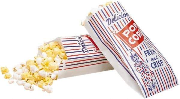 Bagcraft Papercon - Pinch-Bottom Paper Bag - 4 x 1-1/2 x 8, Red, White, Blue - Industrial Tool & Supply