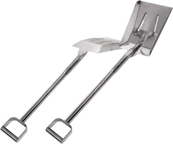 SANI-LAV - 12-1/2" High x 9-1/2" Wide Square Steel Shovel - 26-1/2" Long Steel D-Grip Handle, No Step - Industrial Tool & Supply