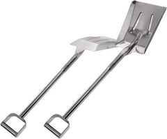 SANI-LAV - 12-1/2" High x 9-1/2" Wide Square Steel Shovel - 26-1/2" Long Steel D-Grip Handle, No Step - Industrial Tool & Supply