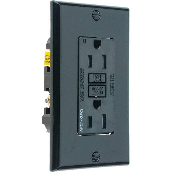 Leviton - GFCI Receptacles Grade: Commercial Color: Black - Industrial Tool & Supply