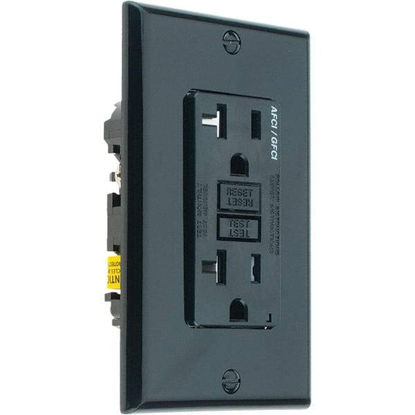 Leviton - GFCI Receptacles Grade: Commercial Color: Black - Industrial Tool & Supply