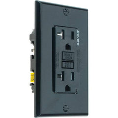 Leviton - GFCI Receptacles Grade: Commercial Color: Black - Industrial Tool & Supply