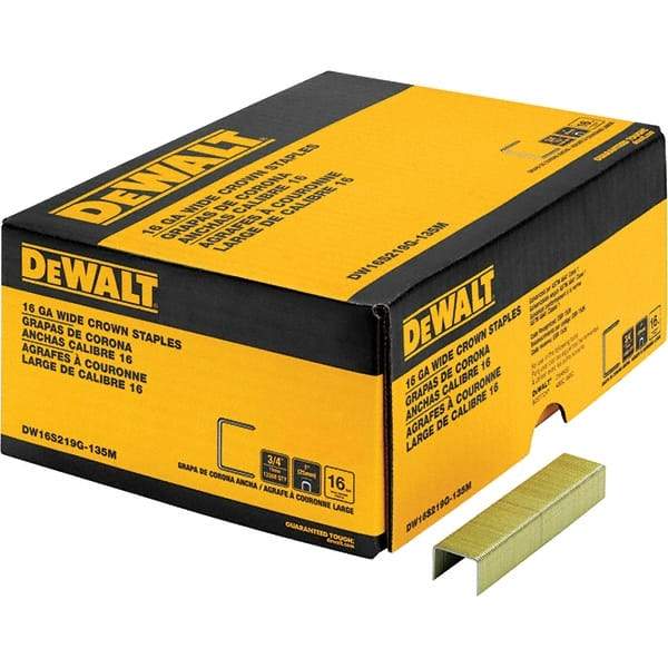 DeWALT - 1" Long x 1/16" Wide, 16 Gauge Crowned Construction Staple - Steel, Galvanized Finish - Industrial Tool & Supply
