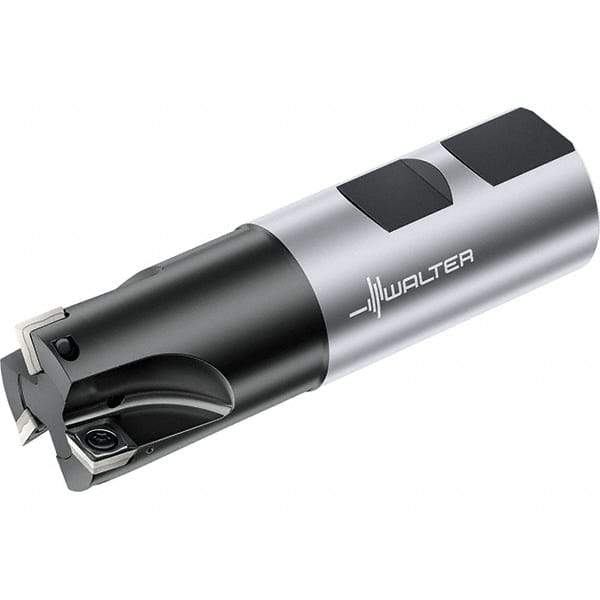 Walter - 16mm Cut Diam, 5.6mm Max Depth of Cut, 16mm Shank Diam, 80mm OAL, Indexable Square Shoulder End Mill - Weldon Shank, 0° Lead Angle, Through Coolant, Series M4132-W - Industrial Tool & Supply