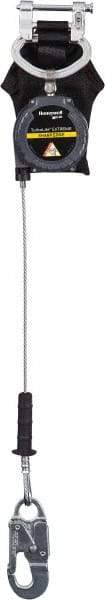 Miller - 9' Long, 420 Lb Capacity, Galvanized Steel Cable Fall Limiter - Aluminum Locking Snap Hook Connector, Aluminum Carabiner Connector with Integral Shock Pack - Industrial Tool & Supply