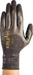 Ansell - Size S (7), ANSI Cut Lvl A2, Abrasion Lvl 4, Nitrile/Polyurethane Coated HPPE Fiber Cut Resistant Gloves - 8.7402" Long, Palm, Fingers & Knuckles Coated, Spandex & Dyneema/Nylon Lining, Knit Wrist, Gray/Black, Paired - Industrial Tool & Supply