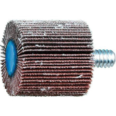 PFERD - 1" Diam x 1" Face Width, Aluminum Oxide Coated Mounted Flap Wheel - 1/4-20 Threaded Mount, 120 Grit, 25,000 Max RPM - Industrial Tool & Supply