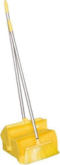 Remco - 14" Wide x 7-1/8" Deep x 47-1/2" High Upright Dustpan with Broom - Plastic Body, 37" Aluminum Handle, Yellow - Industrial Tool & Supply