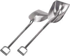 SANI-LAV - 15" High x 10-1/2" Wide Tapered Steel Shovel - 39" Long Steel D-Grip Handle, No Step - Industrial Tool & Supply