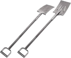SANI-LAV - 11" High x 7" Wide Square Steel Shovel - 39" Long Steel D-Grip Handle, No Step - Industrial Tool & Supply