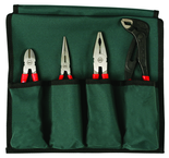 Soft Grip 4 Pc. Set Combination; Long Nose;Water Pump Pliers & Diagonal Cutter - Industrial Tool & Supply