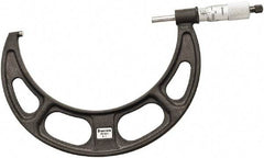 Starrett - 6 to 7" Range, 0.001" Graduation, Mechanical Outside Micrometer - Ratchet Thimble, 4" Throat Depth, Accurate to 0.0001" - Industrial Tool & Supply