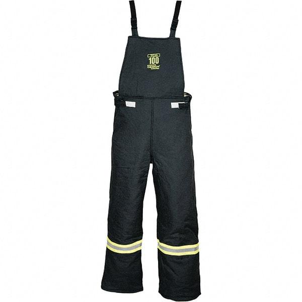 Oberon - Size L, Black, Zippered with Flap, Arc Flash Bib Overall - 42" Chest, Aramid - Industrial Tool & Supply