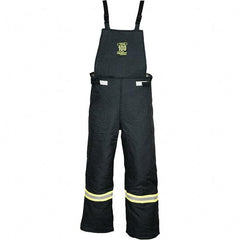 Oberon - Size L, Black, Zippered with Flap, Arc Flash Bib Overall - 42" Chest, Aramid - Industrial Tool & Supply