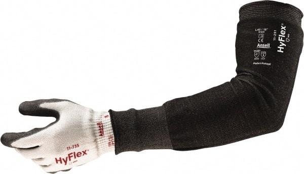 Ansell - Size Wide, Black HPPE, Spandex, Polyester, Glass & Polyamide Cut Resistant Sleeve - 12" Long Sleeve, Cut Resistance Level A4, Continuous Knit Cuff - Industrial Tool & Supply