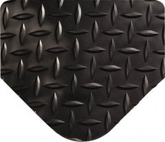 Wearwell - 10' Long x 3' Wide, Dry Environment, Anti-Fatigue Matting - Black, Vinyl with Urethane Sponge Base, Beveled on All 4 Sides - Industrial Tool & Supply