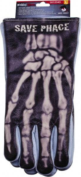 Save Phace - Size L Cotton Lined Leather Heat Resistant Glove - 14" OAL, Band Cuff, Wing Thumb, For General Welding - Industrial Tool & Supply