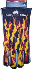 Save Phace - Size L Cotton Lined Leather Heat Resistant Glove - 14" OAL, Band Cuff, Wing Thumb, For General Welding - Industrial Tool & Supply