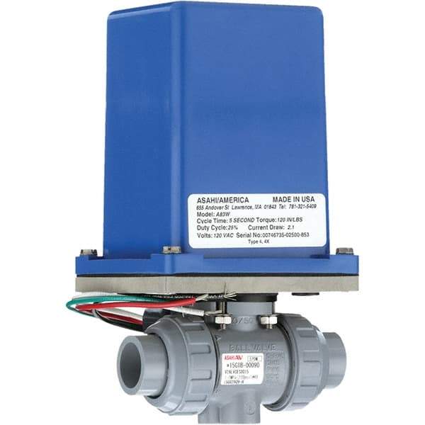 Asahi/America - Actuated Ball Valves   Actuator Type: Electric    Pipe Size: 1-1/2 (Inch) - Industrial Tool & Supply