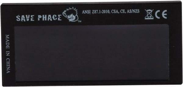 Save Phace - 3.74" Wide x 1.42" High, Lens Shade 3 to 12, Polycarbonate Auto-Darkening Filter - 1/4" Thick, Green, Inside Mount - Industrial Tool & Supply