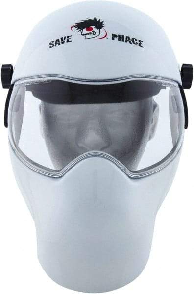Save Phace - 11" Window Width x 3-3/4" Window Height, 10 Shade Fixed Shade Lens, Fixed Front Welding Helmet - White, Nylon Clear Lens - Industrial Tool & Supply