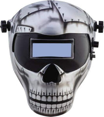 Save Phace - 4-1/4" Window Width x 2" Window Height, 4, 9 to 13 Shade Auto-Darkening Lens, Fixed Front Welding Helmet - Green/Gray/Black, Nylon Green Lens - Industrial Tool & Supply
