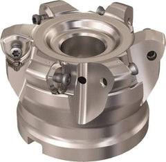 Seco - 6 Inserts, 61.7mm Cutter Diam, 1.8mm Max Depth of Cut, Indexable High-Feed Face Mill - 1" Arbor Hole Diam, 9.7mm Keyway Width, 50mm High, R220.21 Toolholder, 218.21-230 Inserts, Series High Feed 6 - Industrial Tool & Supply